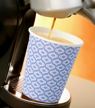 Product foto van Papieren drinkbekers karton To Go blauw set van 20 200ml