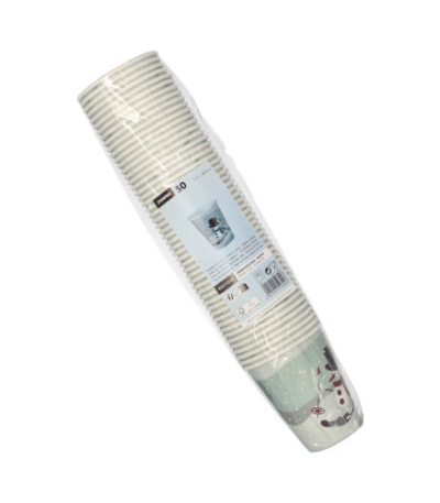 Product foto van Papieren drinkbekers karton To Go creme set van 50 200ml Snowtime