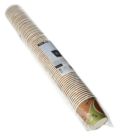 Product foto van Papieren drinkbekers karton To Go wit set van 80