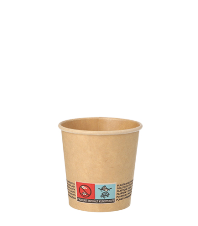 Product foto van Papieren drinkbekers karton bruin set van 50 100ml