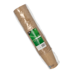 Product foto van Papieren drinkbekers karton bruin set van 50 300ml