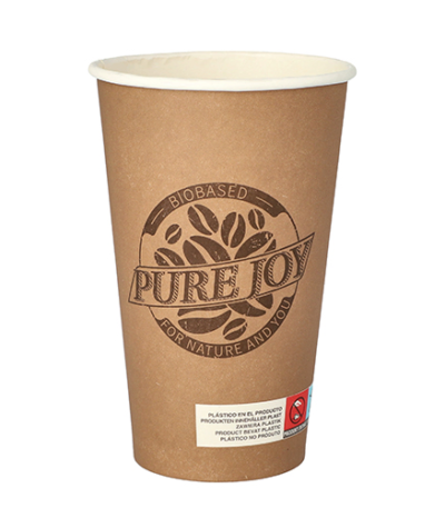 Product foto van Papieren drinkbekers karton bruin set van 50 400ml