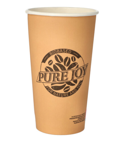 Product foto van Papieren drinkbekers karton bruin set van 50 500ml