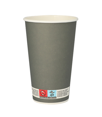 Product foto van Papieren drinkbekers karton grijs set van 20 400ml