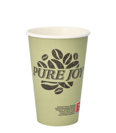 Product foto van Papieren drinkbekers karton groen set van 20 300ml Pure Joy