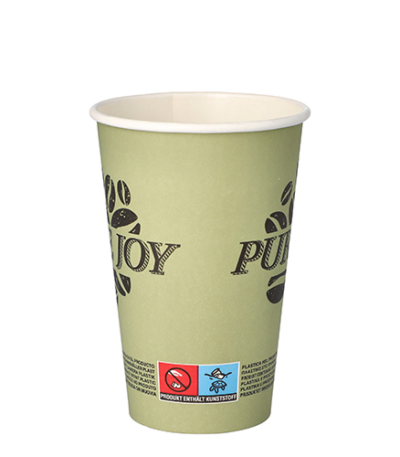 Product foto van Papieren drinkbekers karton groen set van 50 300ml