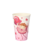 Product foto van Papieren drinkbekers karton paars set van 200ml Little Dancer