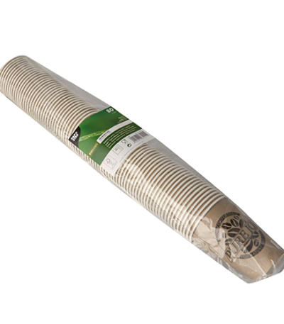 Product foto van Papieren drinkbekers karton taupe set van 80 180ml Pure Joy