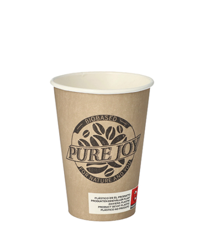 Product foto van Papieren drinkbekers karton taupe set van 80 180ml Pure Joy