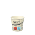 Product foto van Papieren drinkbekers karton wit 100ml Newsprint