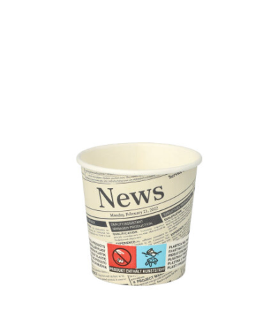 Product foto van Papieren drinkbekers karton wit 100ml Newsprint