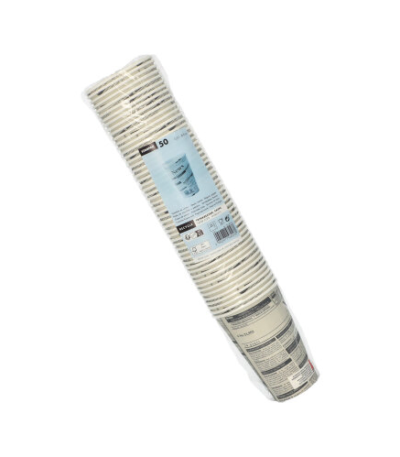 Product foto van Papieren drinkbekers karton wit 300ml set van 50 "Newsprint"
