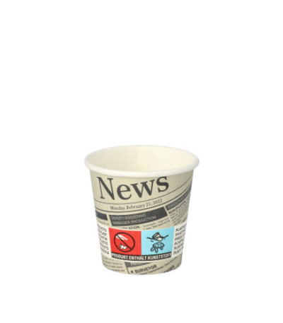 Product foto van Papieren drinkbekers karton wit 5cl Newsprint