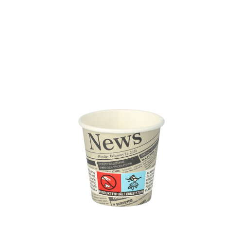 Product foto van Papieren drinkbekers karton wit 5cl Newsprint