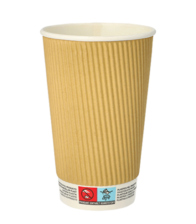 Product foto van Papieren drinkbekers karton wit set van 25 400ml