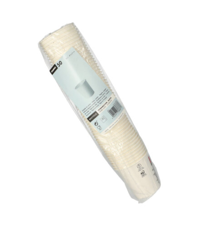 Product foto van Papieren drinkbekers karton wit set van 50 100ml