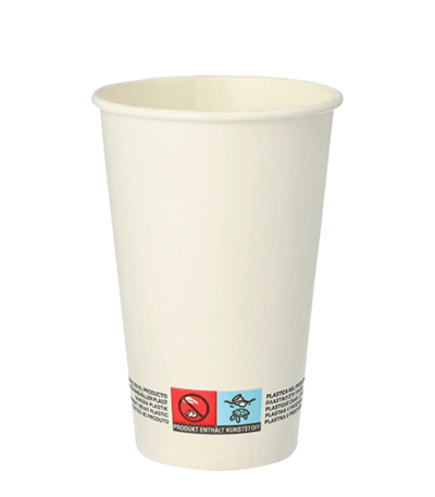 Product foto van Papieren drinkbekers karton wit set van 50 300ml