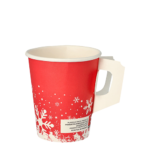 Product foto van Papieren drinkbekers met handgreep karton Winter Time set van 50 200ml