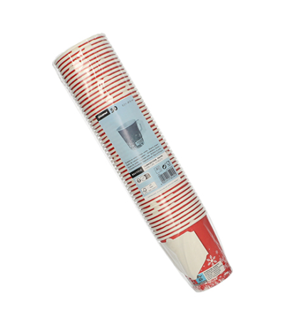 Product foto van Papieren drinkbekers met handgreep karton Winter Time set van 50 200ml