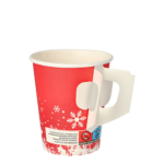 Product foto van Papieren drinkbekers met handgreep karton Winter Time set van 50 200ml