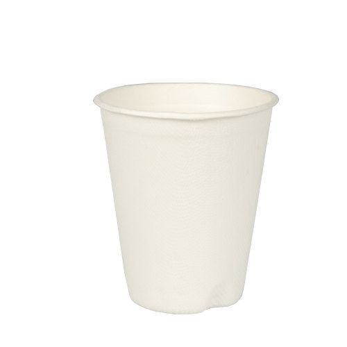 Product foto van Papieren drinkbekers suikerriet wit set van 40 200ml warm