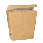 Product foto van Papieren friet scoops karton bruin met deksel set van 50