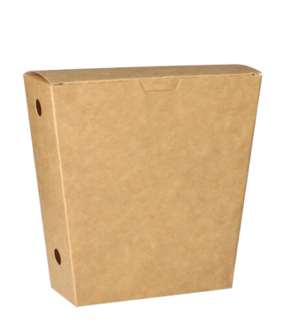 Product foto van Papieren friet scoops karton bruin met deksel set van 50