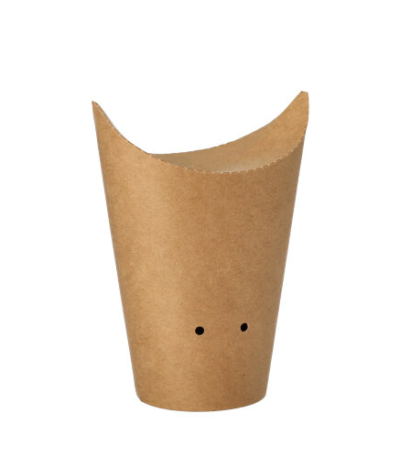 Product foto van Papieren friet scoops karton bruin small set van 50