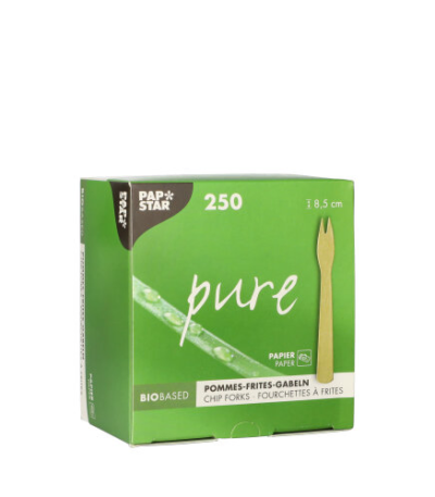 Product foto van Papieren frietvorkjes bruin set van 250