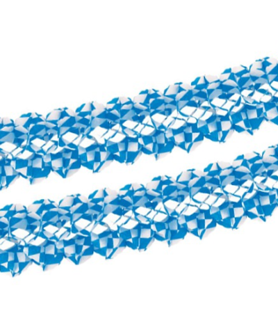 Product foto van Papieren guirlande Beiers blauw brandveilig 4m