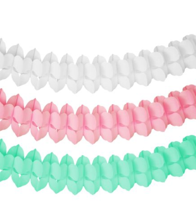 Product foto van Papieren guirlande Pastel kleuren 3