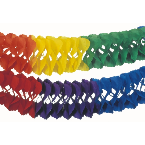 Product foto van Papieren guirlande Rainbow 10m brandvertragend