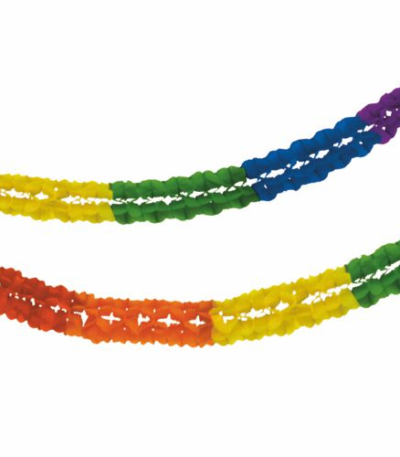 Product foto van Papieren guirlande Rainbow 10m extra groot