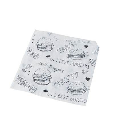 Product foto van Papieren hamburgerzakjes wit set van 1000