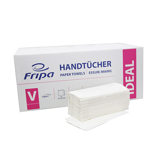 Product foto van Papieren handdoekjes Zigzag wit set van 250
