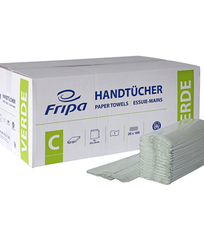 Product foto van Papieren handdoekjes groen 33x25 cm set van 3600