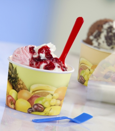 Product foto van Papieren ijsbekers karton rond Fruit set van 200 125ml