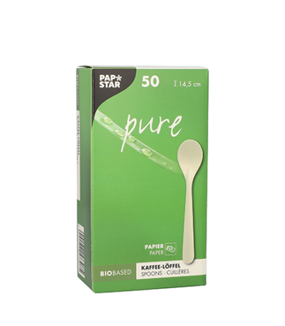 Product foto van Papieren koffielepels wit set van 50