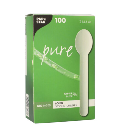 Product foto van Papieren lepels wit set van 100