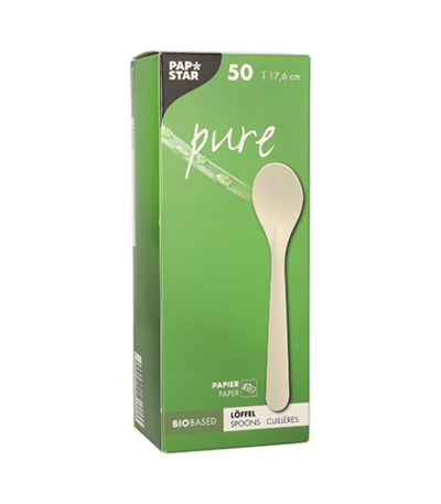 Product foto van Papieren lepels wit set van 50