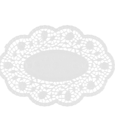 Product foto van Papieren mokranden ovaal wit set van 500