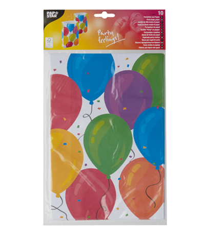 Product foto van Papieren partyzakjes Ballon set van 10