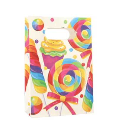 Product foto van Papieren partyzakjes assorti kleuren set van 10 Candies