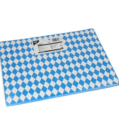 Product foto van Papieren placemats Beiers blauw set van 100