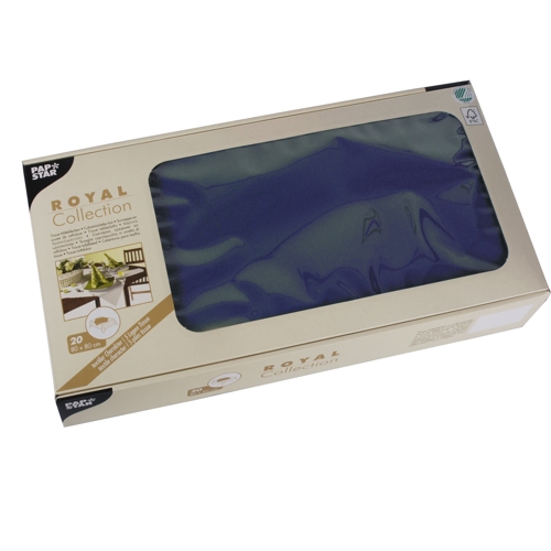 Product foto van Papieren placemats tissue donkerblauw set van 20 Royal Collection