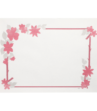 Product foto van Papieren placemats wit Bloemenrand set van 250