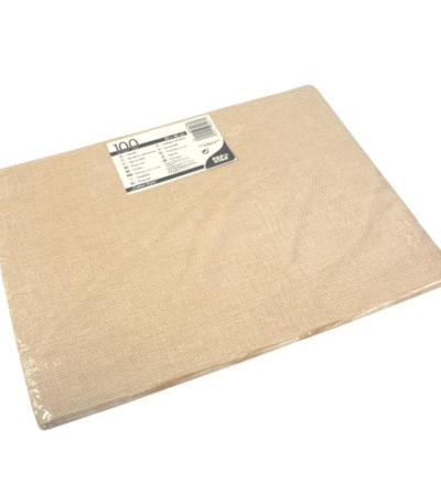 Product foto van Papieren placemats zand Cotton Style set van 100