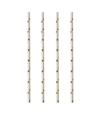 Product foto van Papieren rietjes Stars set van 100