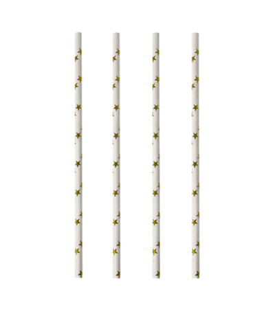 Product foto van Papieren rietjes Stars set van 25