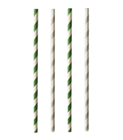 Product foto van Papieren rietjes assorti kleuren Stripes set van 25